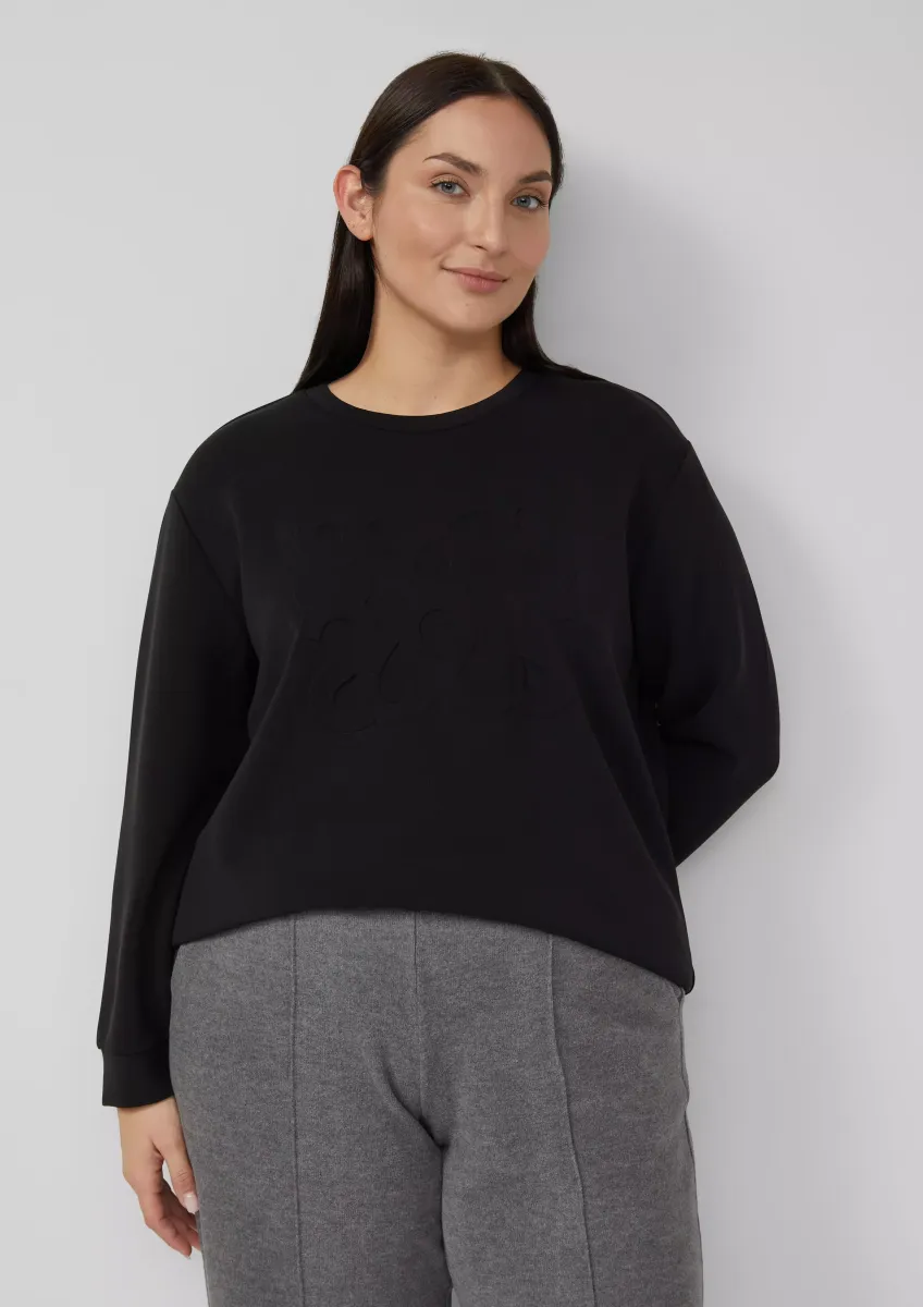 Scuba-Sweatshirt im Relaxed Fit mit Prägung