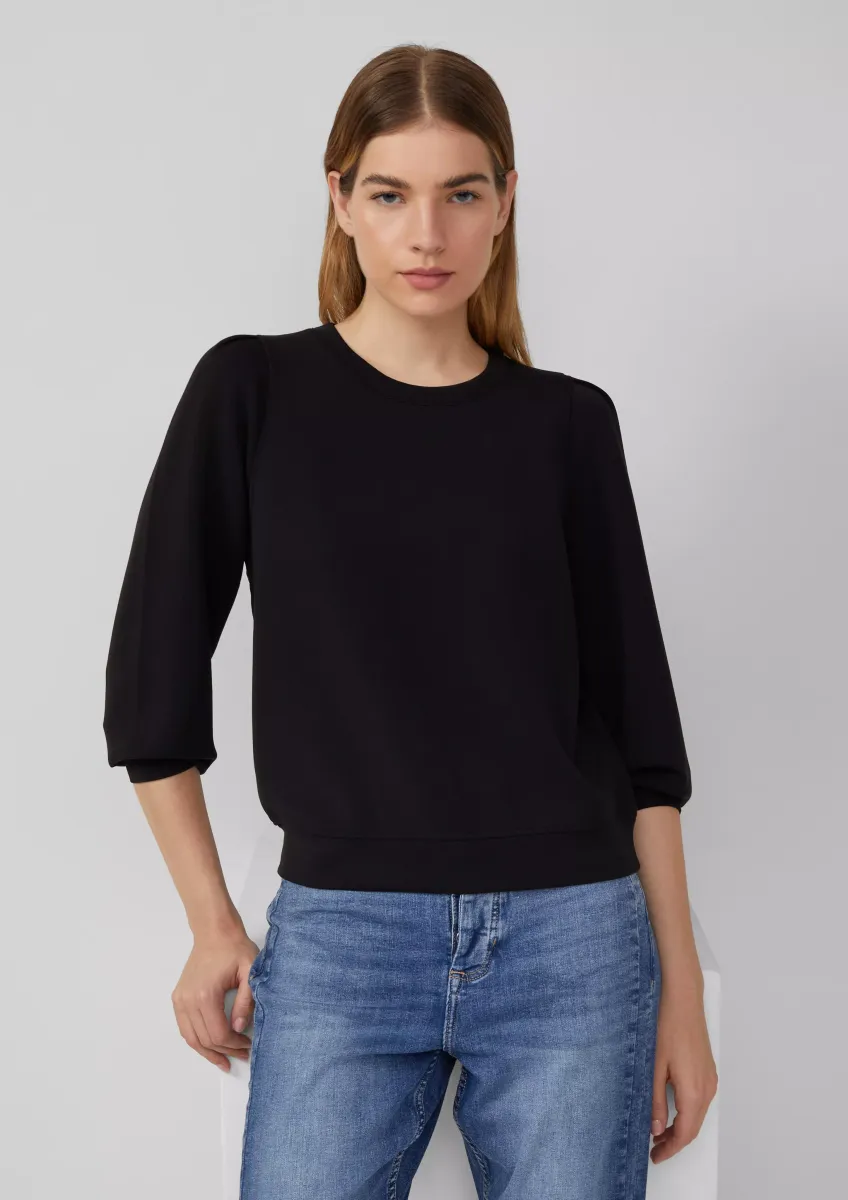 Scuba-Sweatshirt mit Puffärmeln