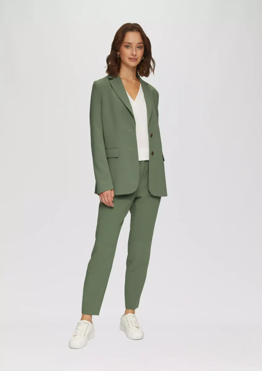 Slim: Cigarette Pants in Ankle-Länge aus Twill