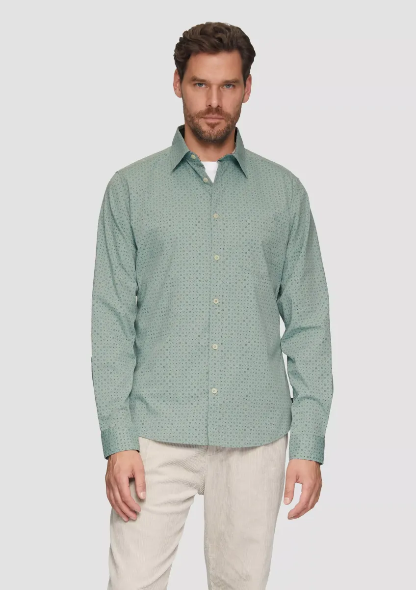 Slim Fit: Gemustertes Hemd mit Kentkragen