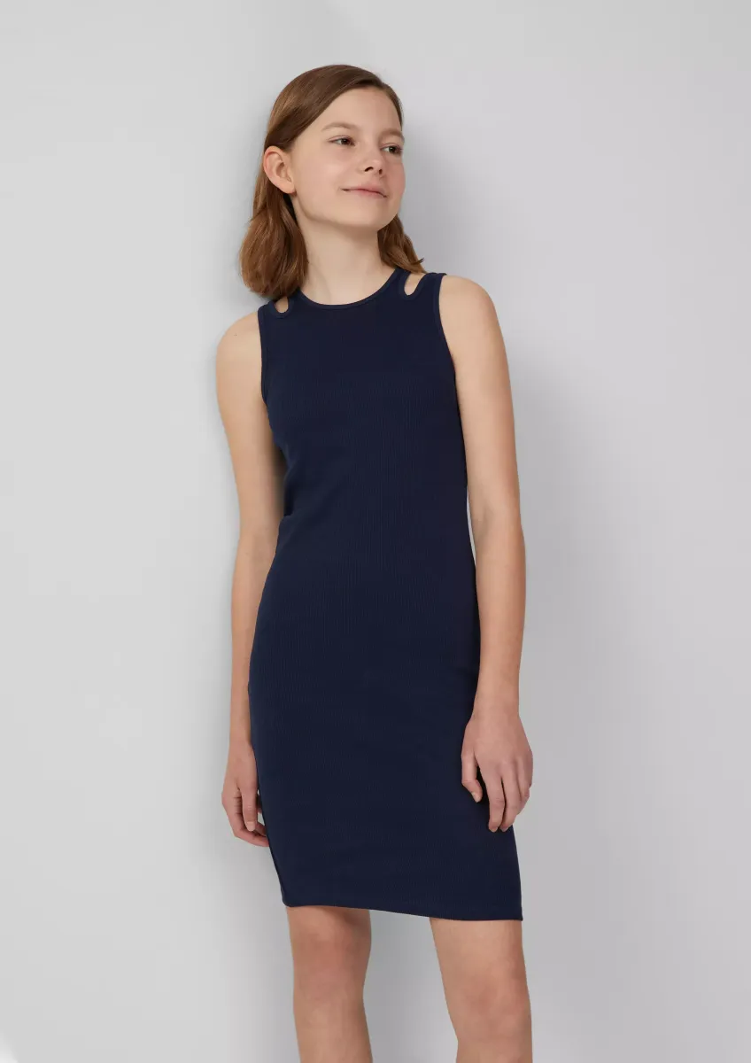 Slim-Fit-Kleid aus Rippware mit Cut-outs