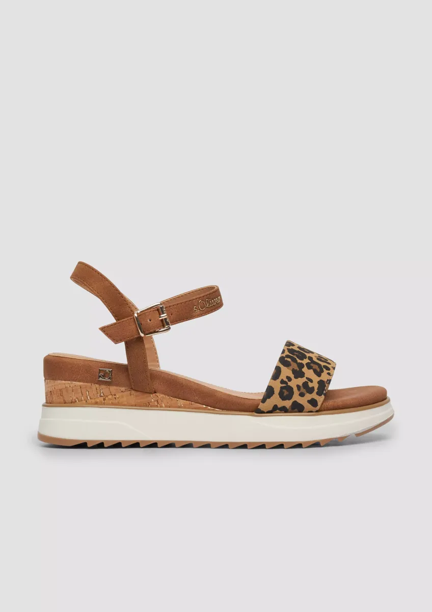 Slingback-Sandalen mit Keilabsatz