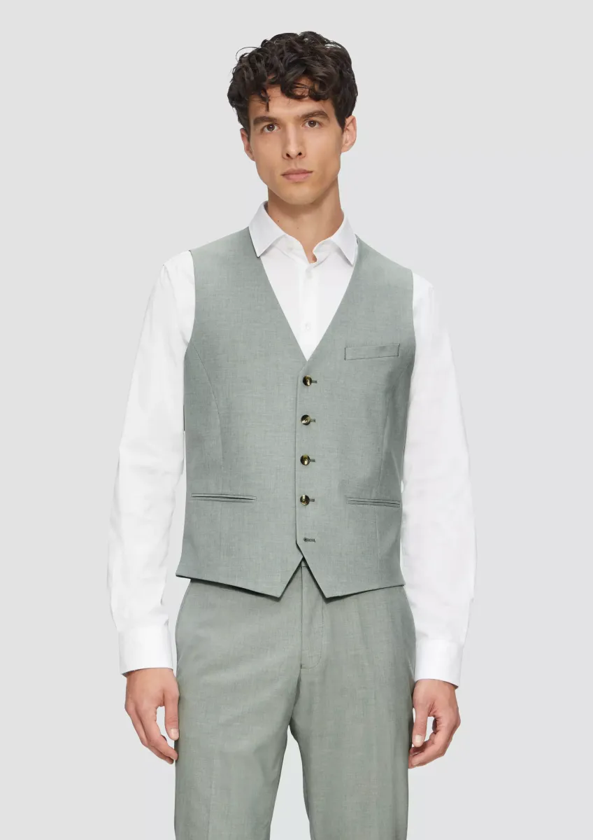 s.O Pure: Anzug-Weste mit feiner Webstruktur