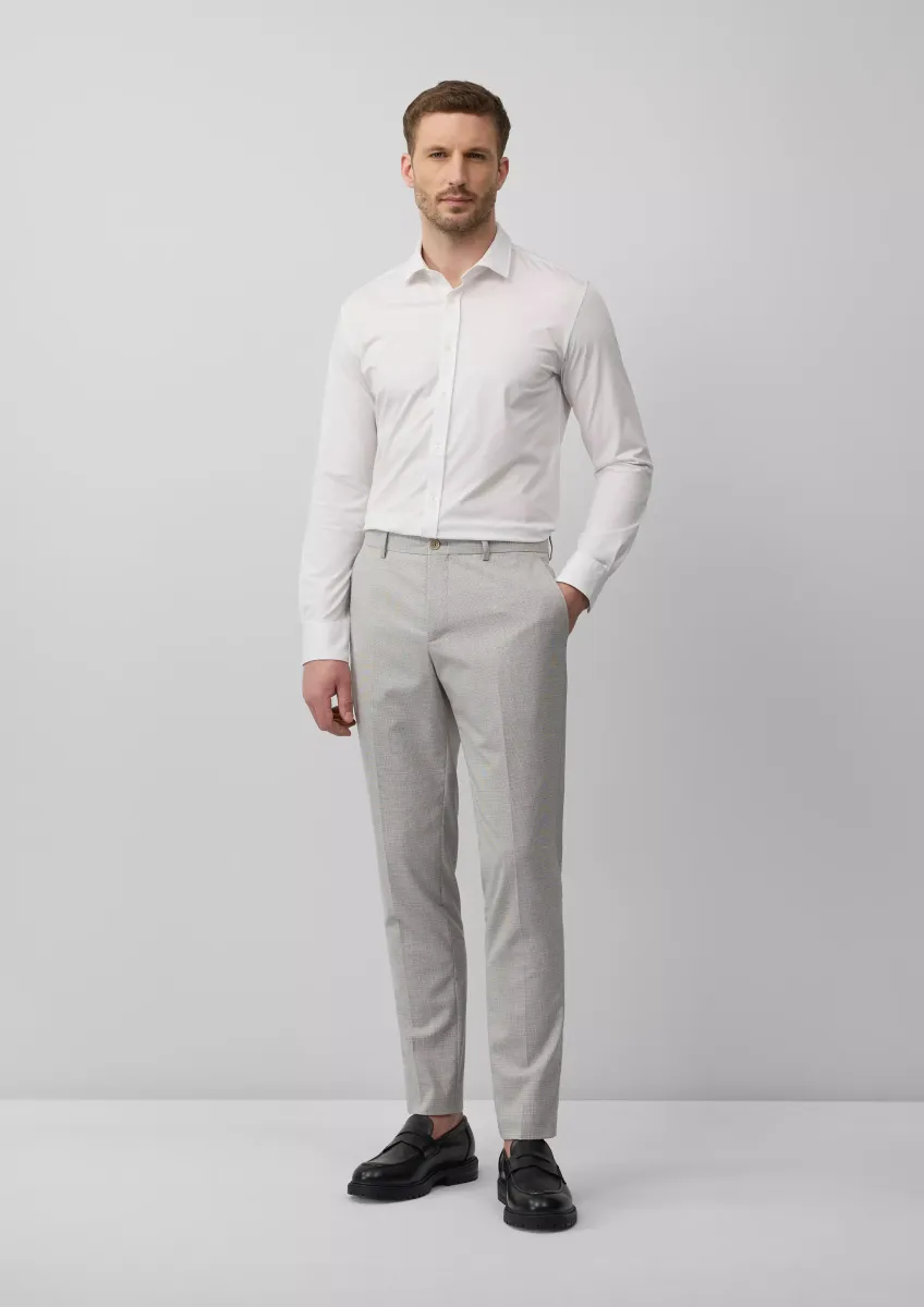 s.O PURE: Anzughose aus kariertem Stretch-Gewebe