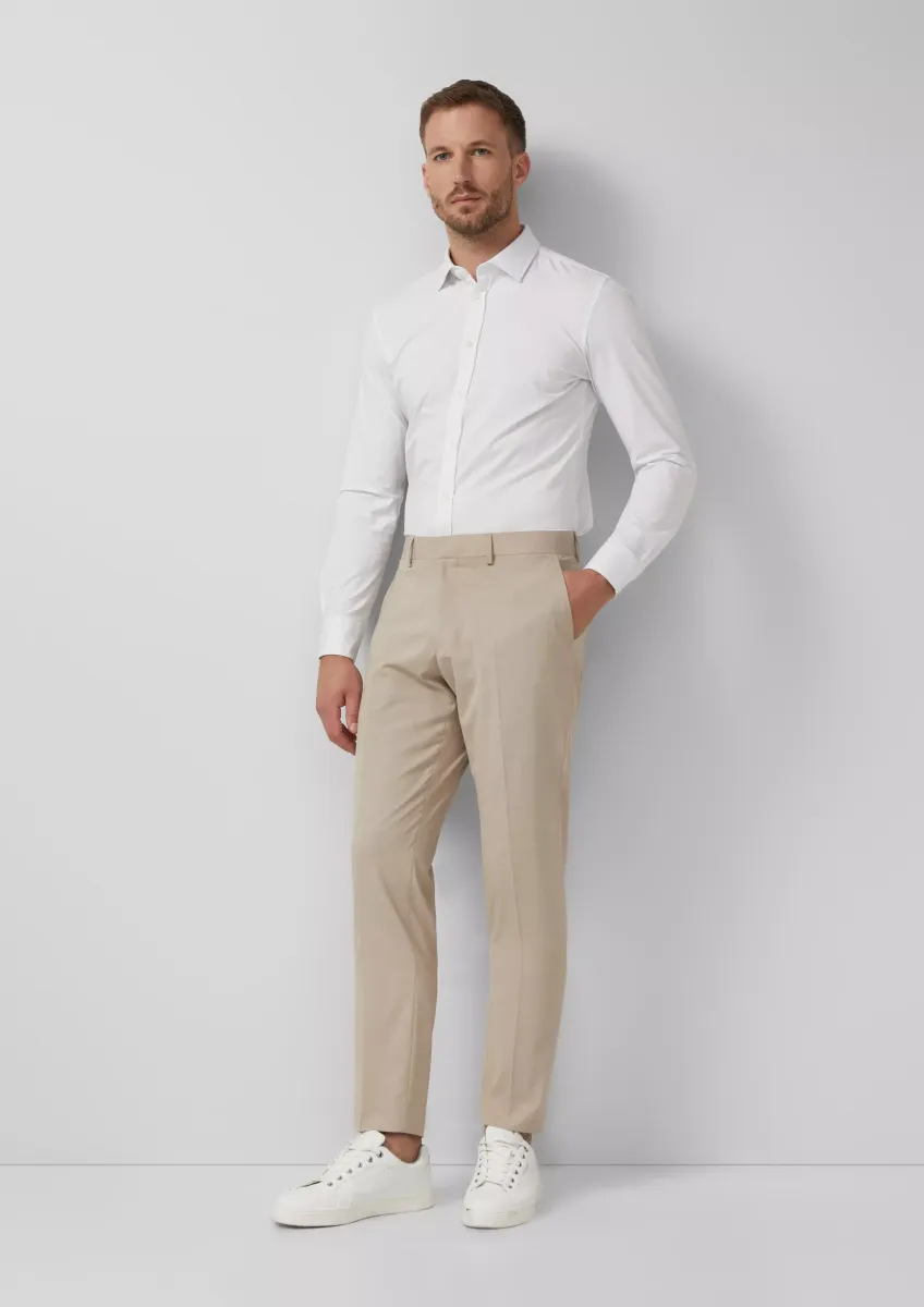 s.O PURE: Anzughose mit feiner Webstruktur