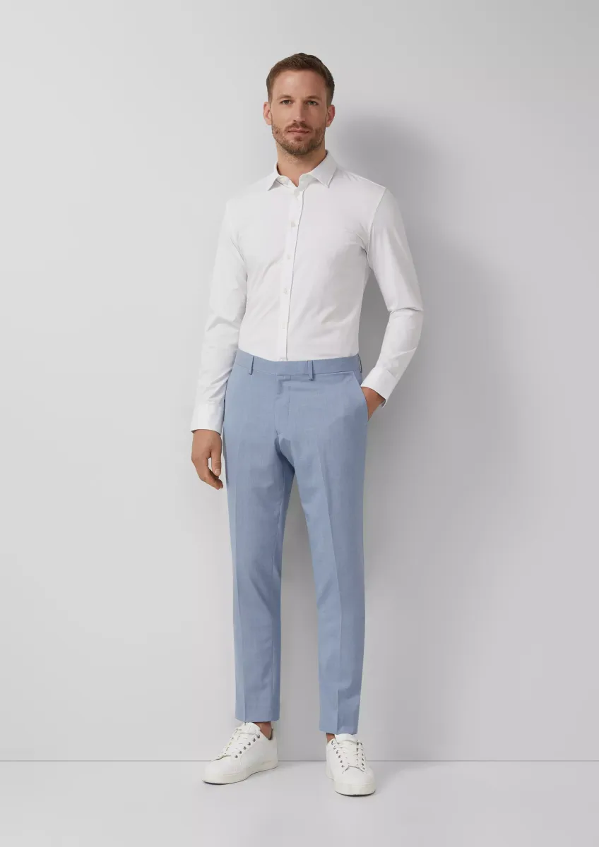 s.O PURE: Anzughose mit feiner Webstruktur