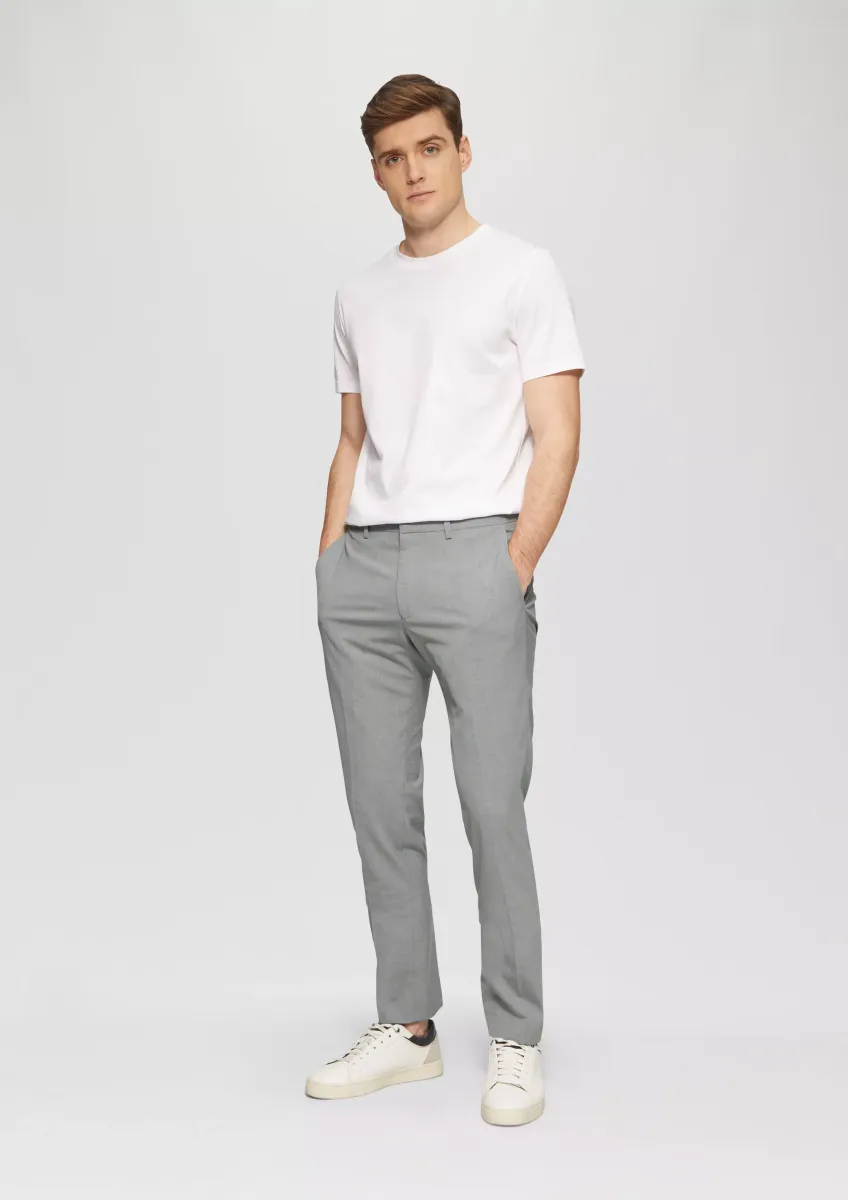 s.O PURE: Anzughose mit feiner Webstruktur