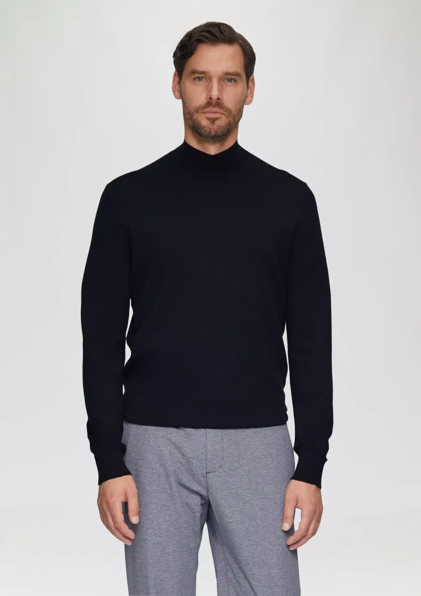Softer Turtleneckpullover aus Baumwoll-Merino-Mix