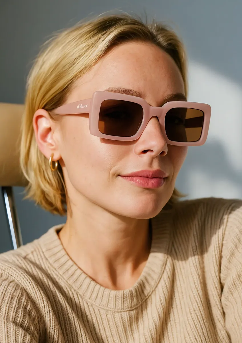 Sonnenbrille mit eckigem Rahmen