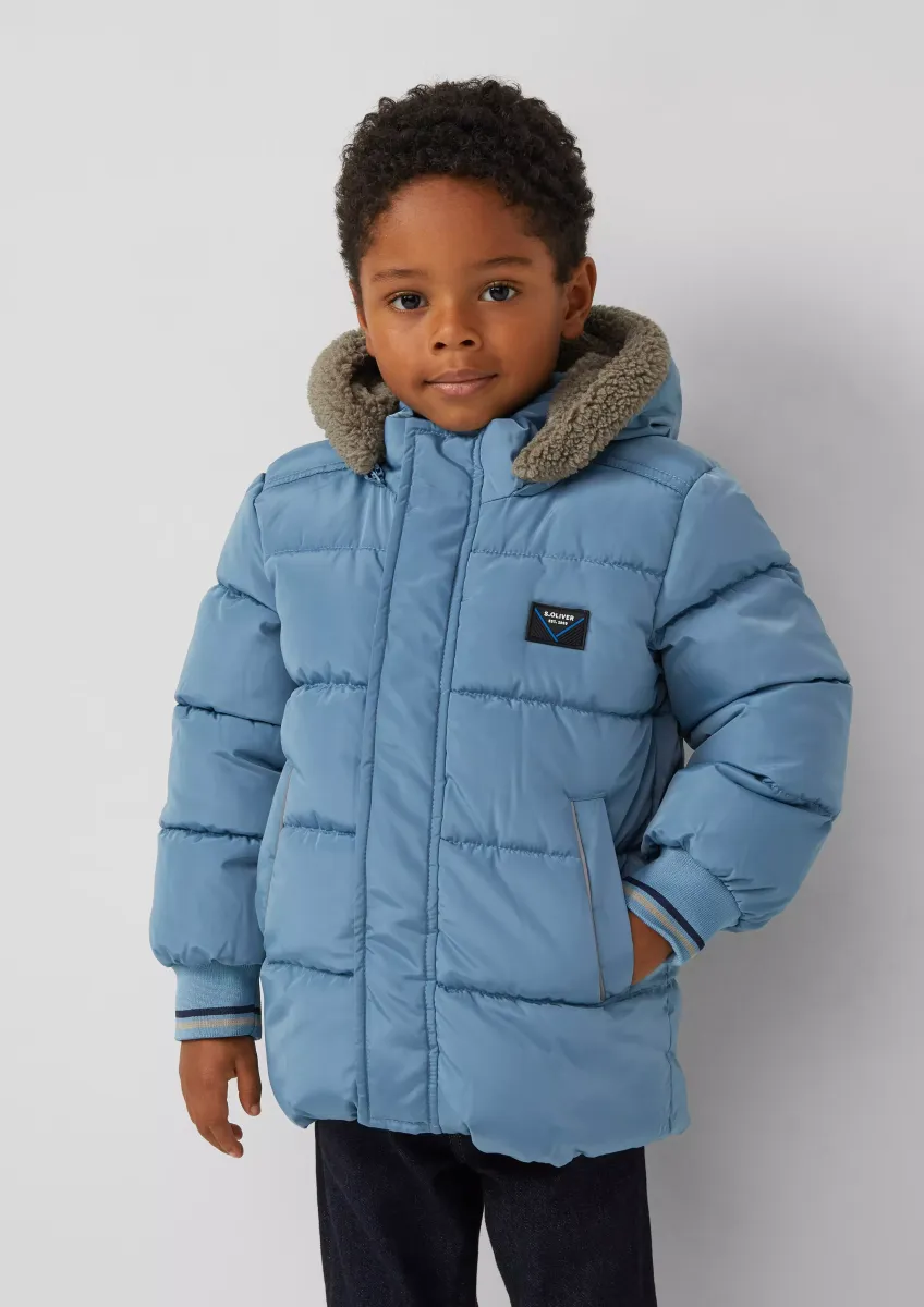 Steppjacke mit Fleece-Futter und abnehmbarer Kapuze