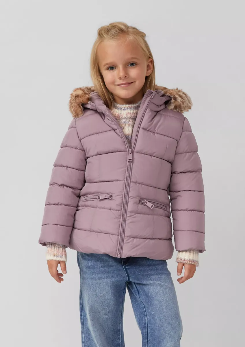 Steppjacke mit Kapuze und Fleece-Futter