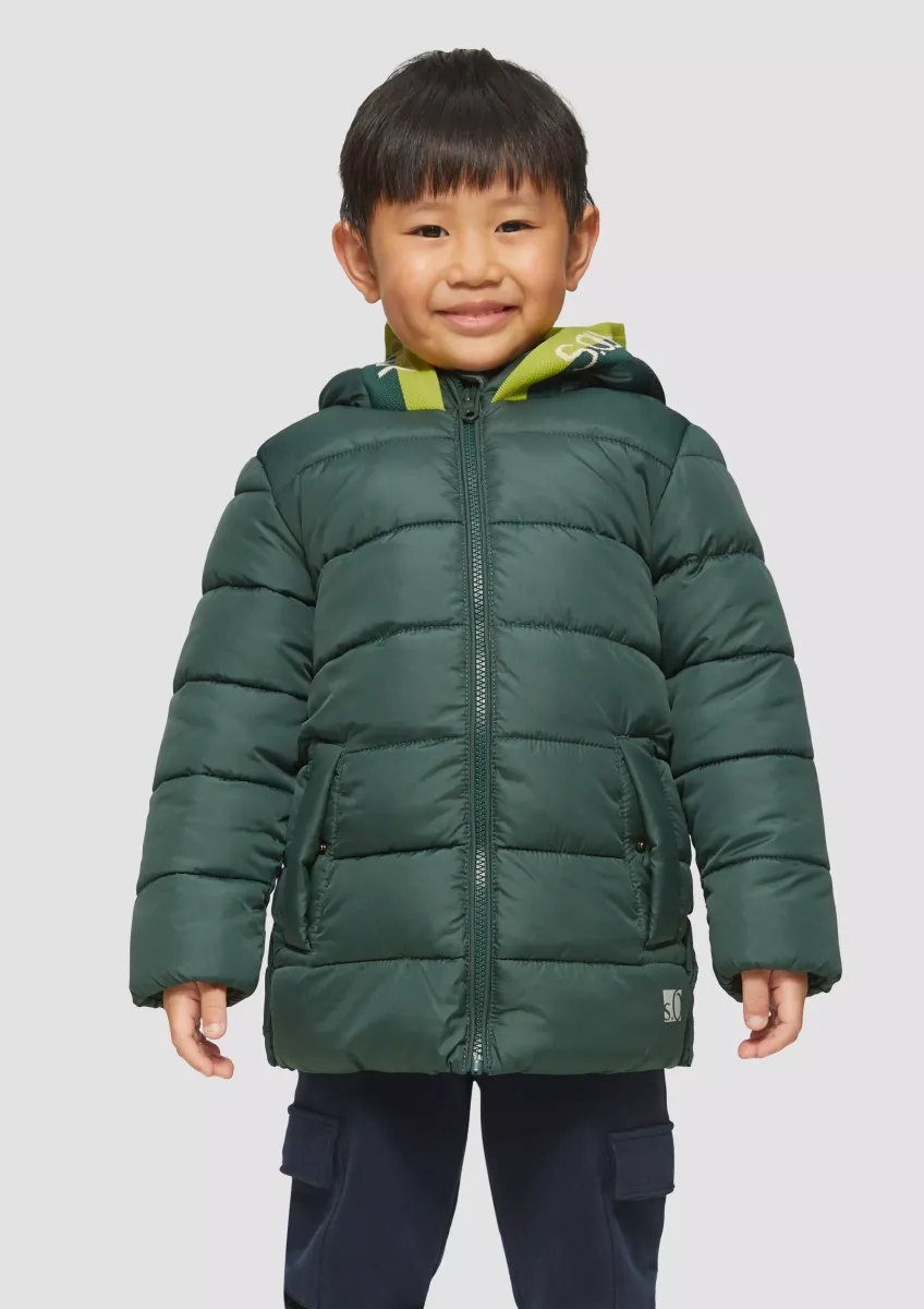 Steppjacke mit Kontraststreifen und Fleecefutter