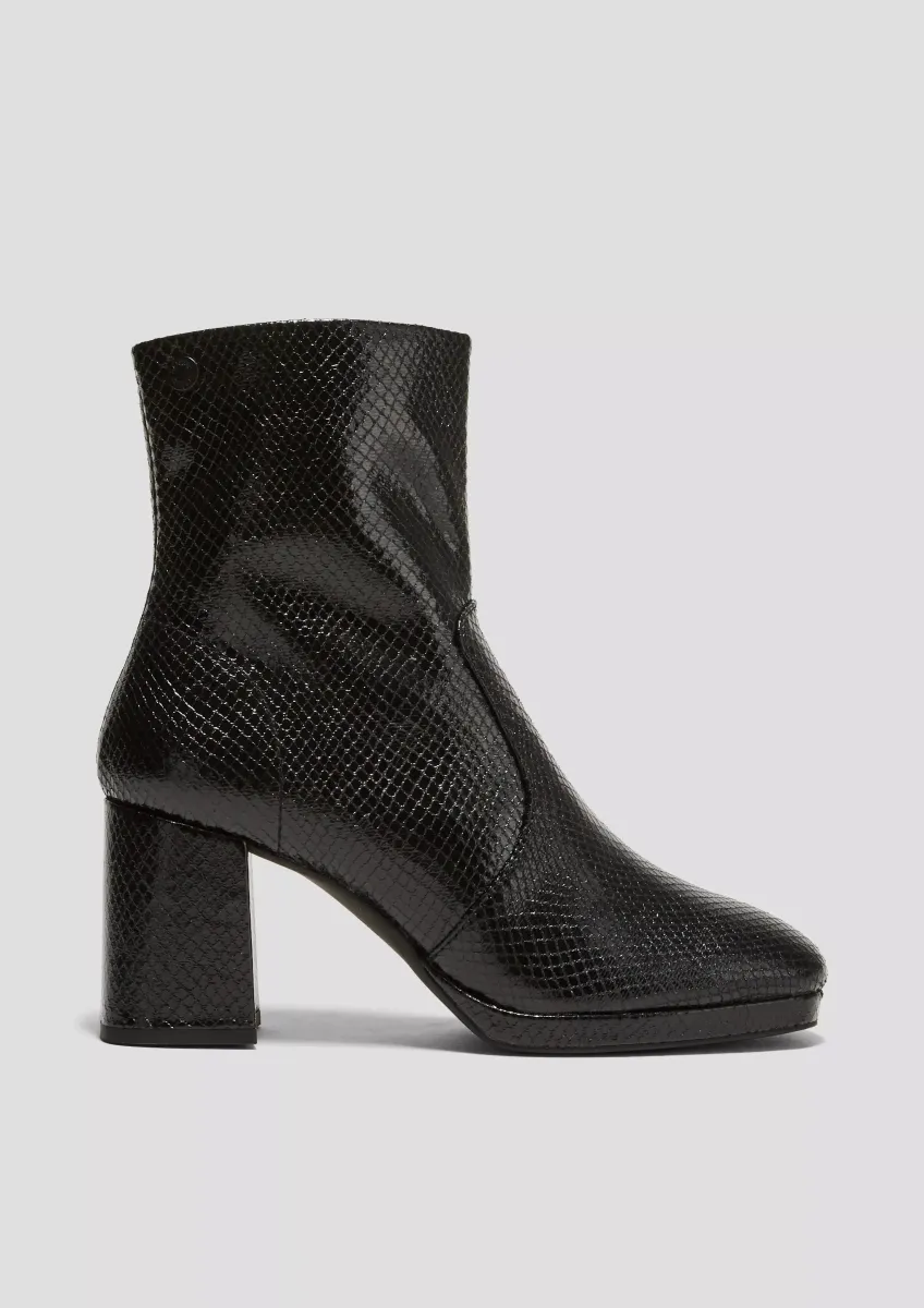 Stiefelette mit Metallic-Effekt