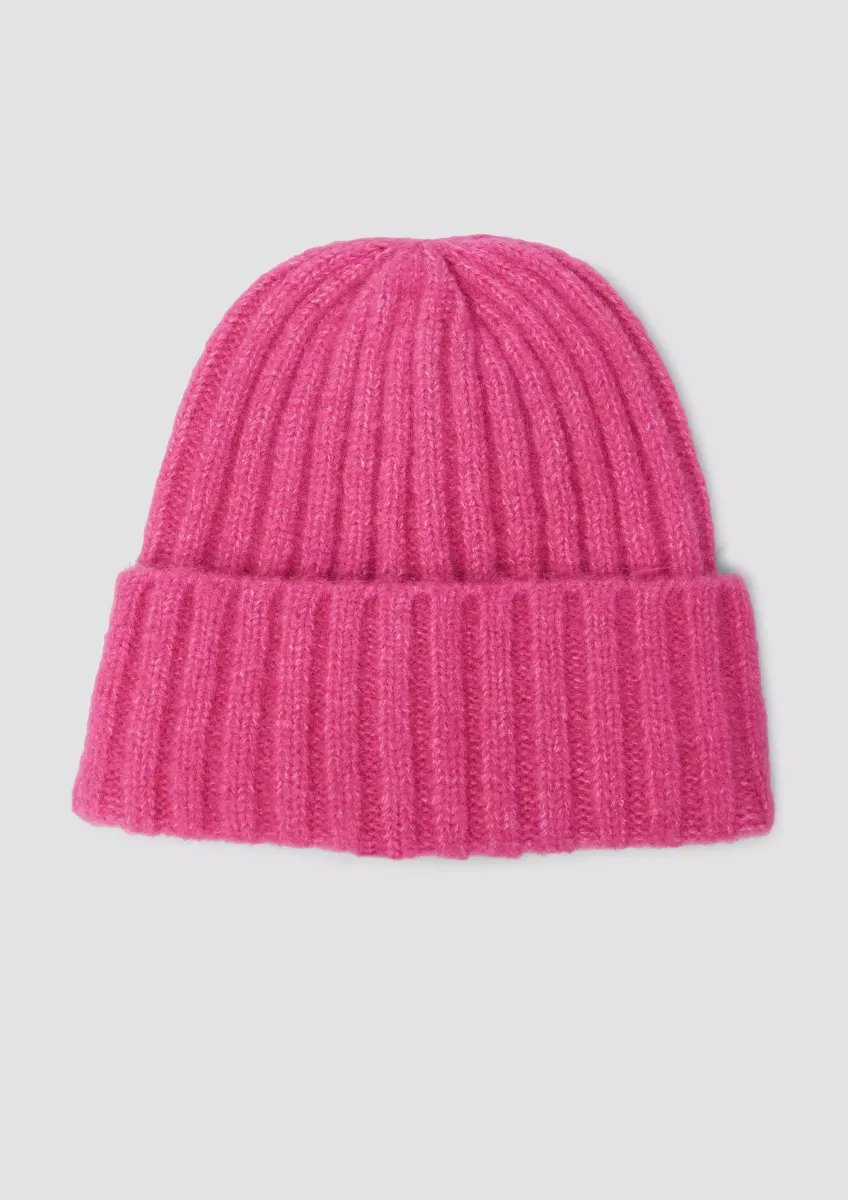 Strick-Beanie mit Wollanteil