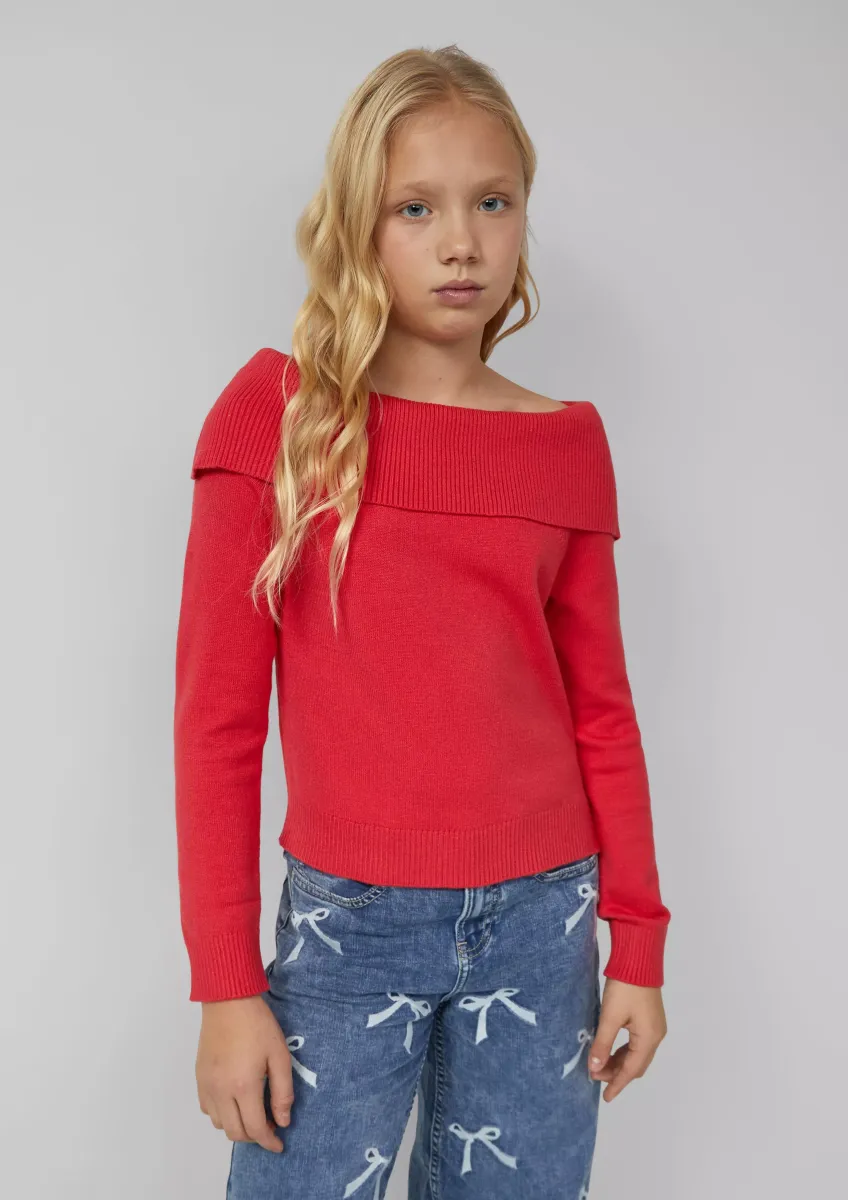 Strick-Pullover mit Off-Shoulder-Ausschnitt