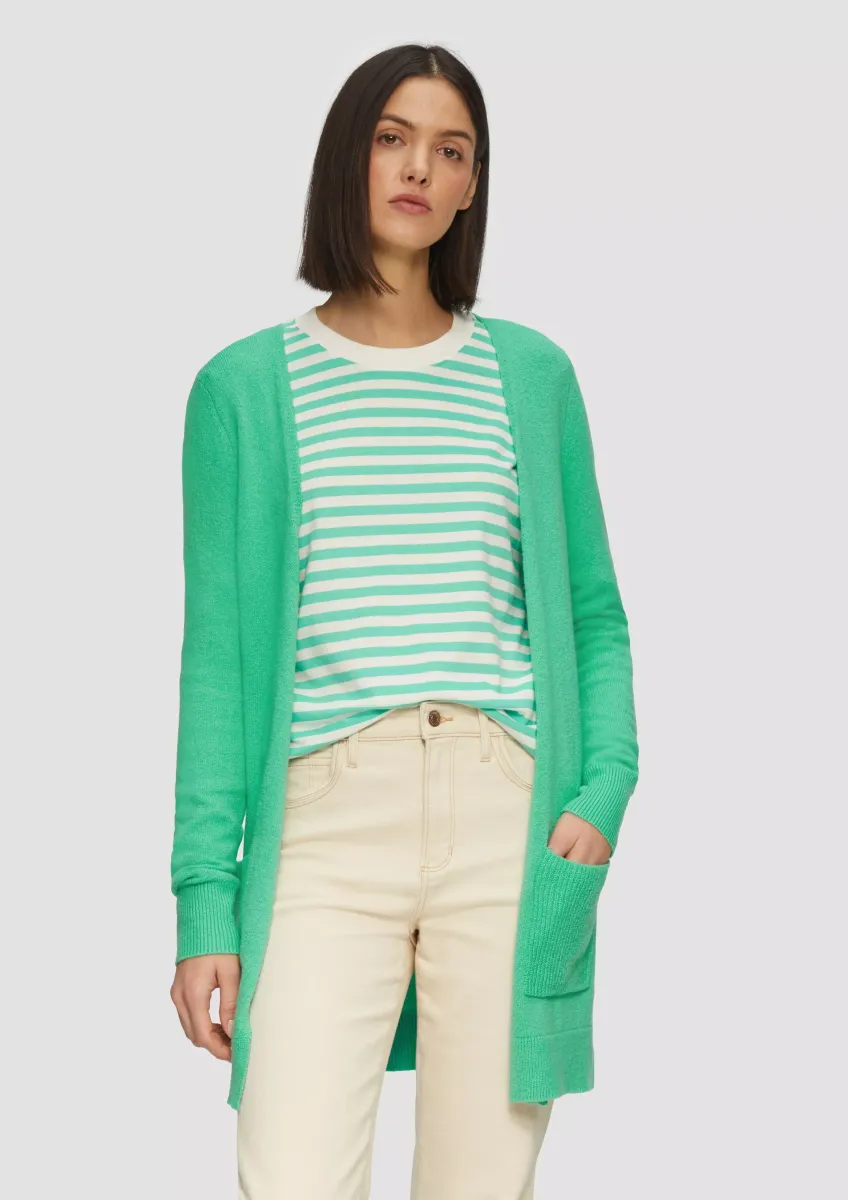 Strickjacke mit Rippbündchen