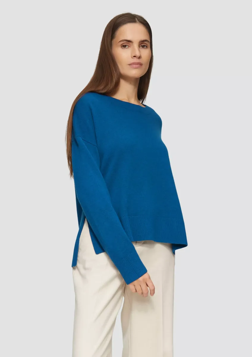 Strickpullover aus Kaschmirmix mit seitlichen Schlitzen