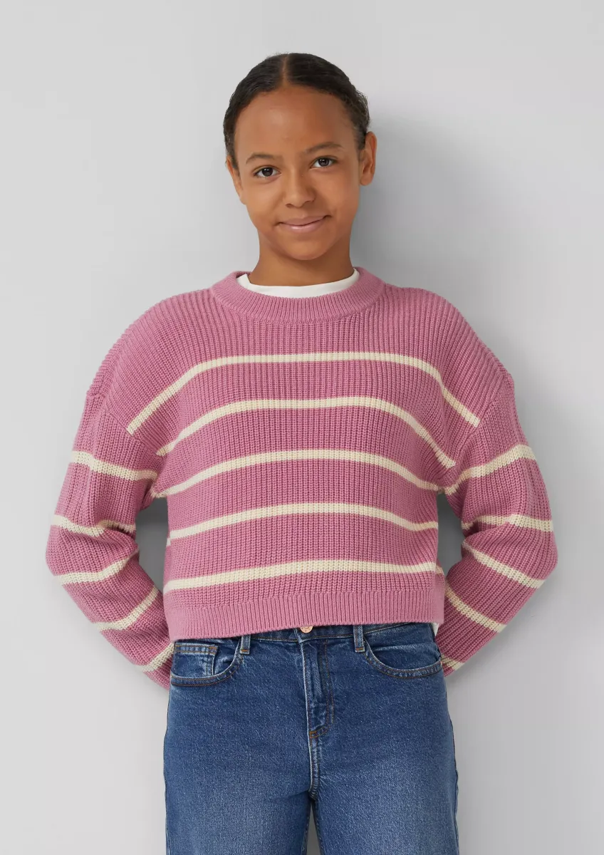Strickpullover im Boxy Fit mit Streifenmuster