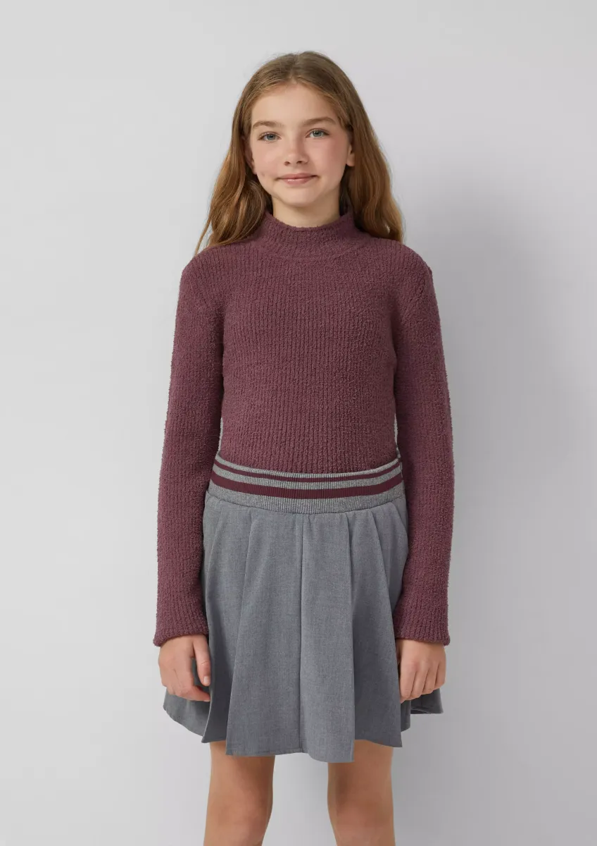 Strickpullover im Slim Fit mit Stehkragen