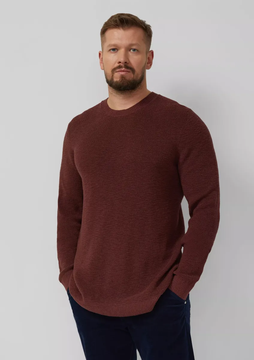 Strickpullover mit Crew Neck und Strukturmuster