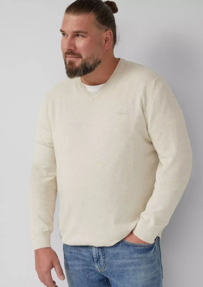 Strickpullover mit Logo-Stickerei