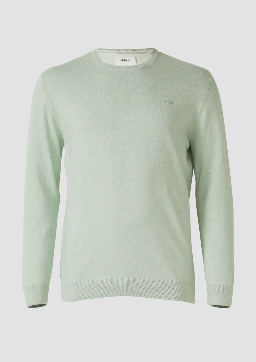 Strickpullover mit Logo-Stickerei