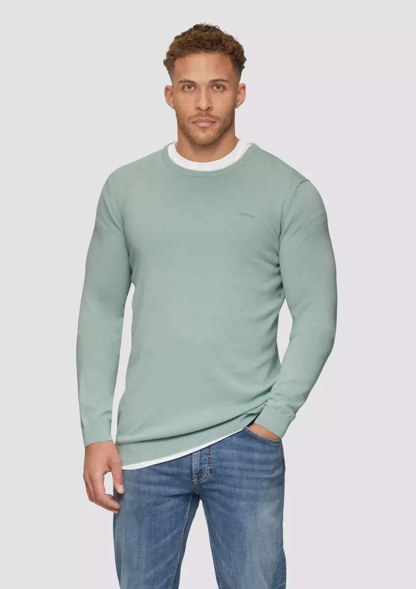 Strickpullover mit Logo-Stickerei