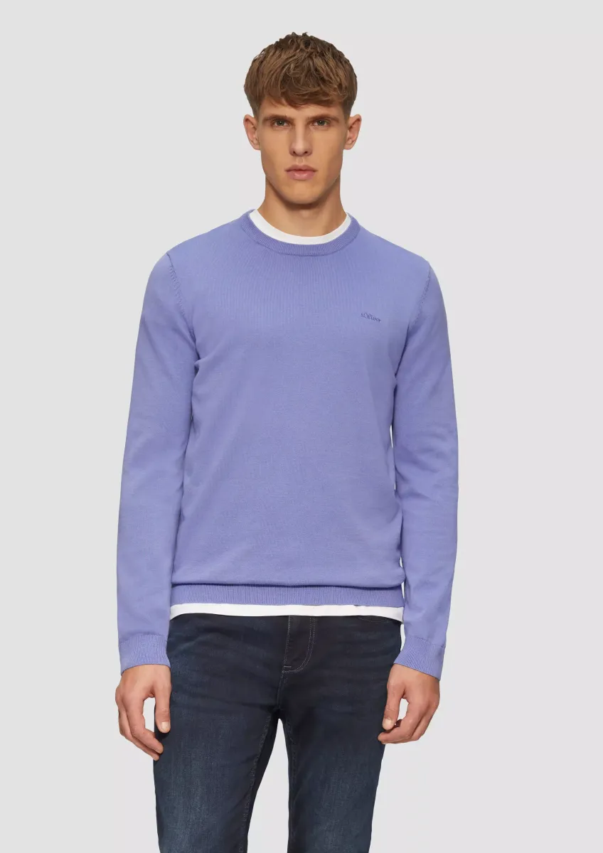 Strickpullover mit Logo-Stickerei