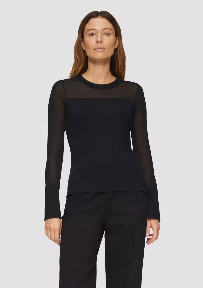 Strickpullover mit semitransparenten Details