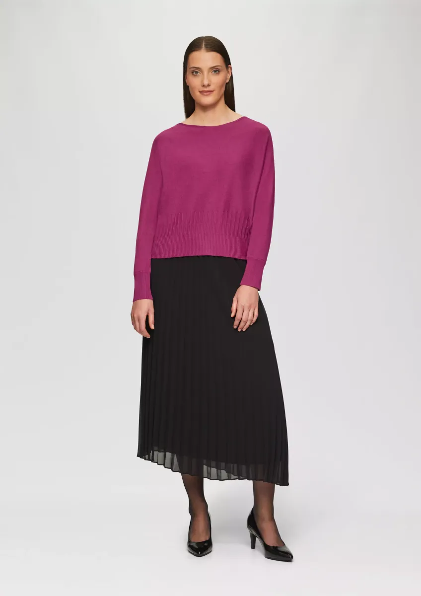 Strickpullover mit Strukturmuster am Saum