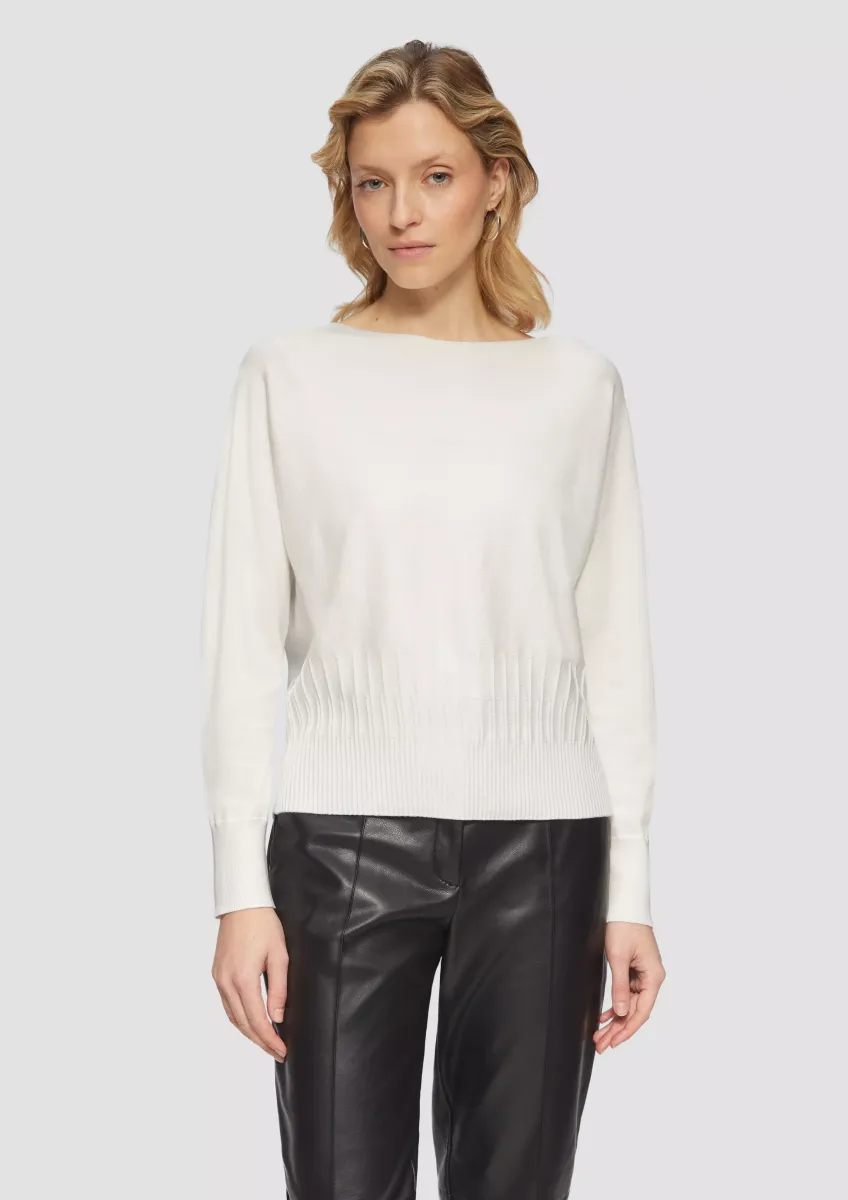 Strickpullover mit Strukturmuster am Saum