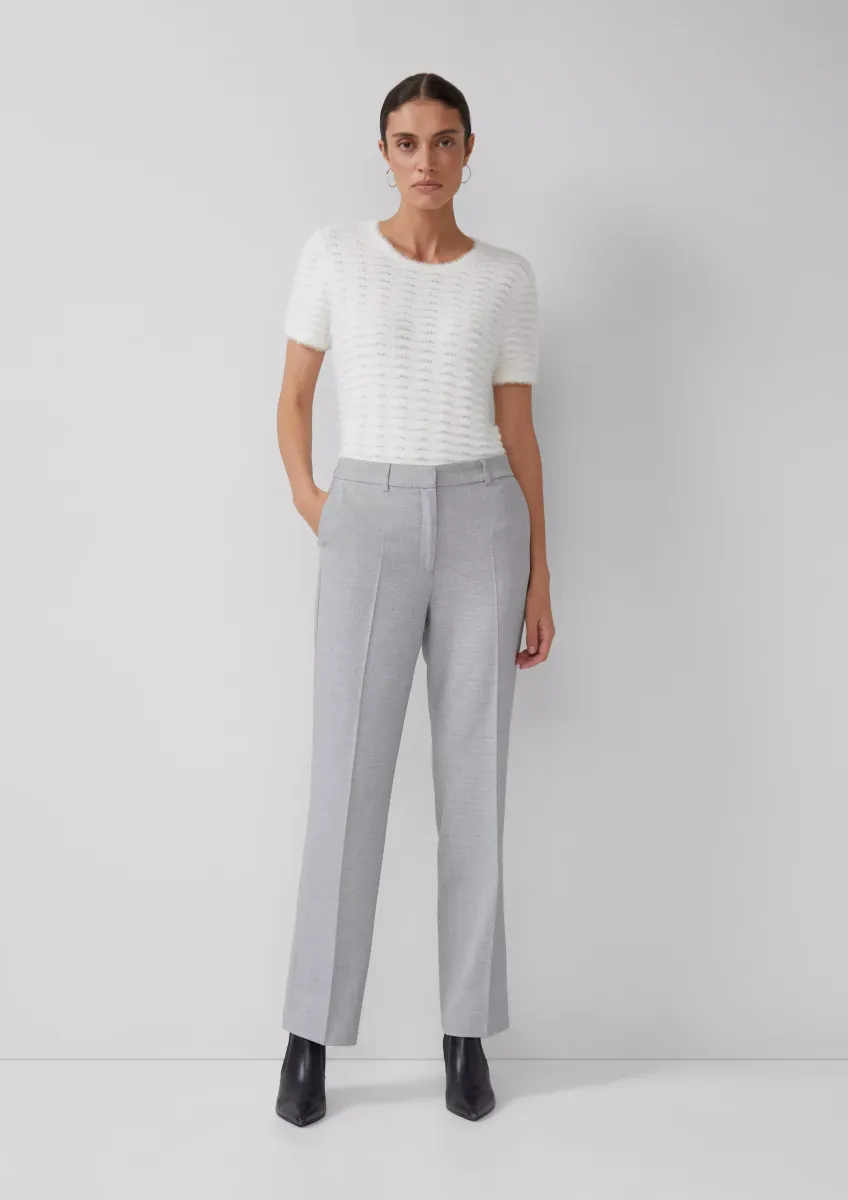 Strukturierte Anzughose aus Viskosemix mit hohem Bund