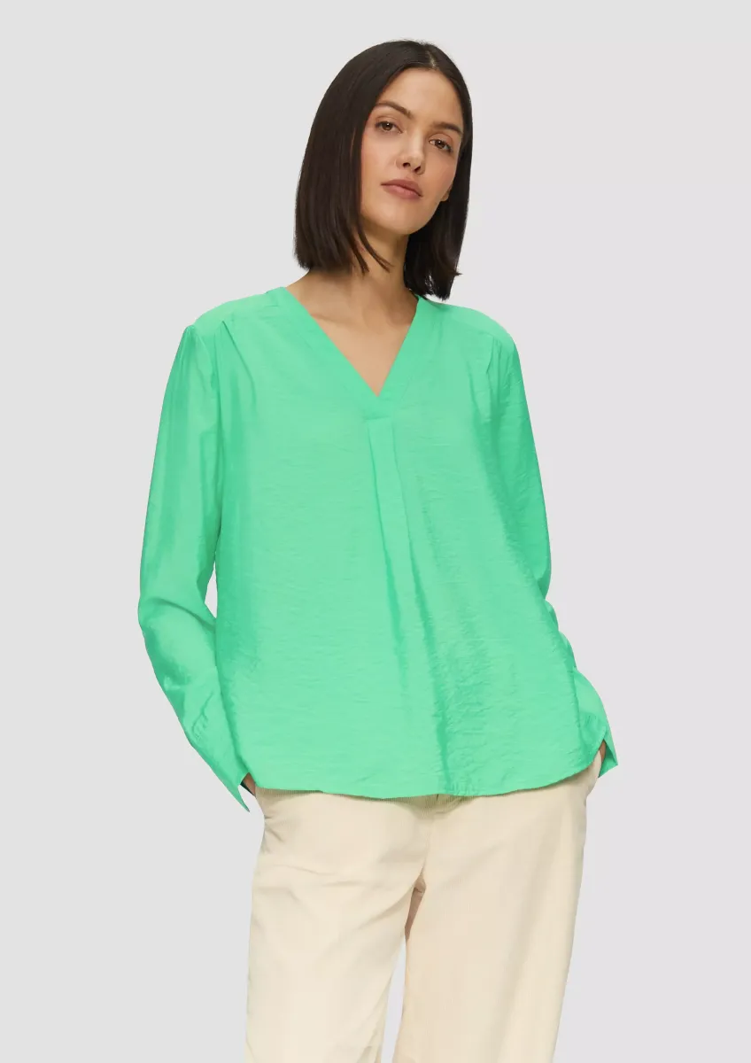 Strukturierte Bluse mit V-Ausschnitt