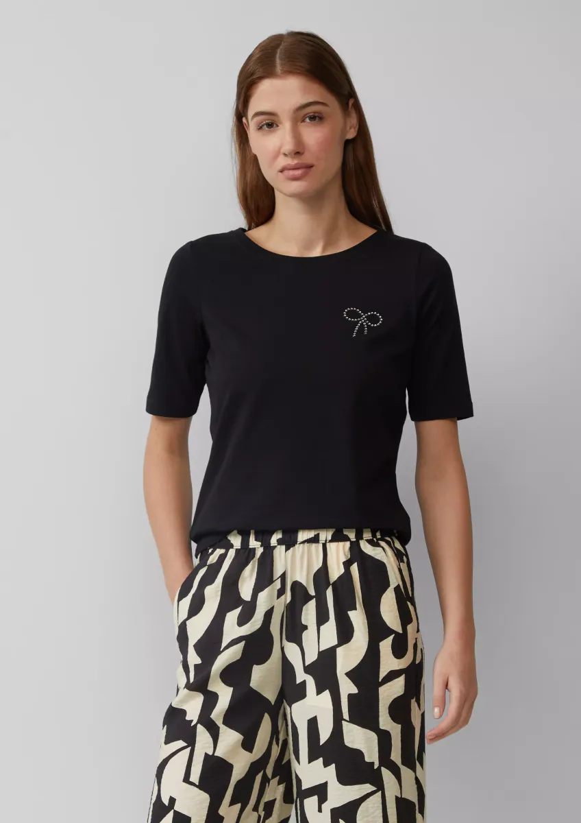 Strukturierte Culotte mit Elastikbund und Eingrifftaschen