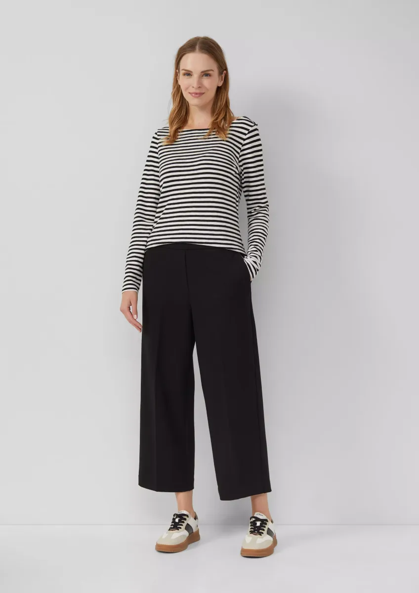 Strukturierte Culotte mit Elastikbund