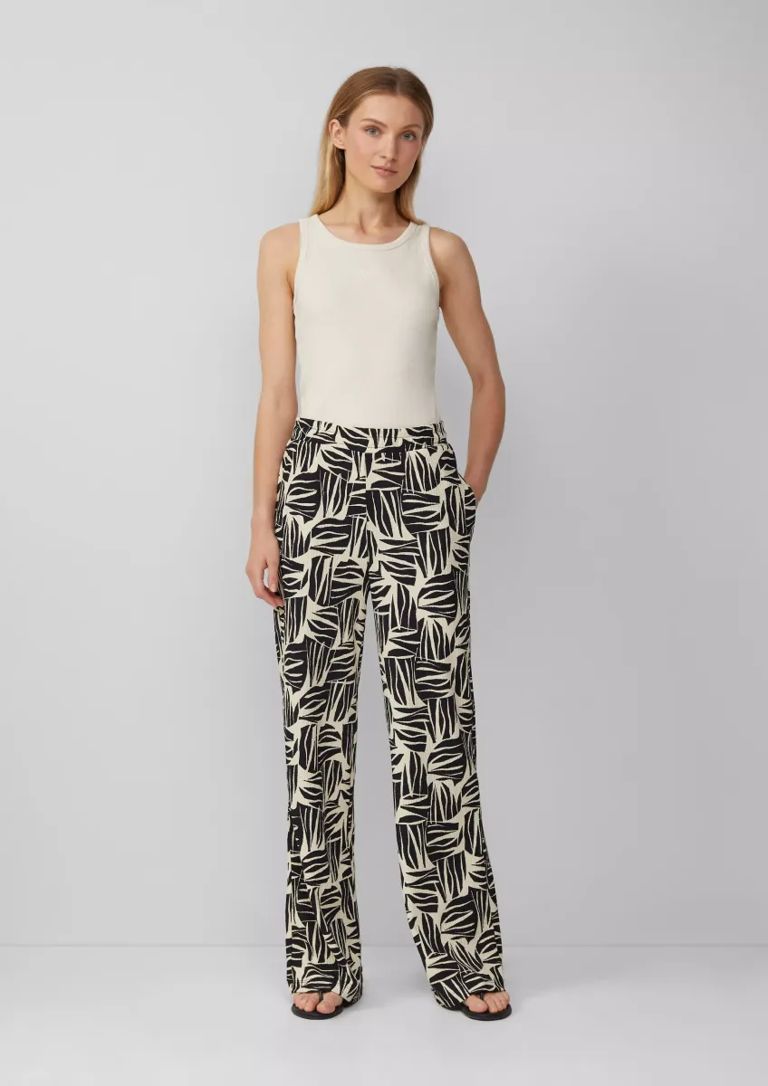 Strukturierte Jerseyhose mit Elastikbund