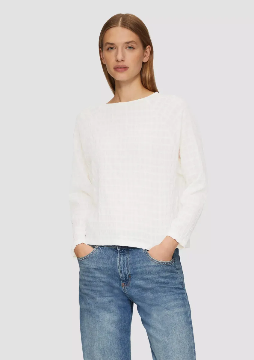 Strukturiertes Jersey-Shirt mit Raglan-Ärmeln