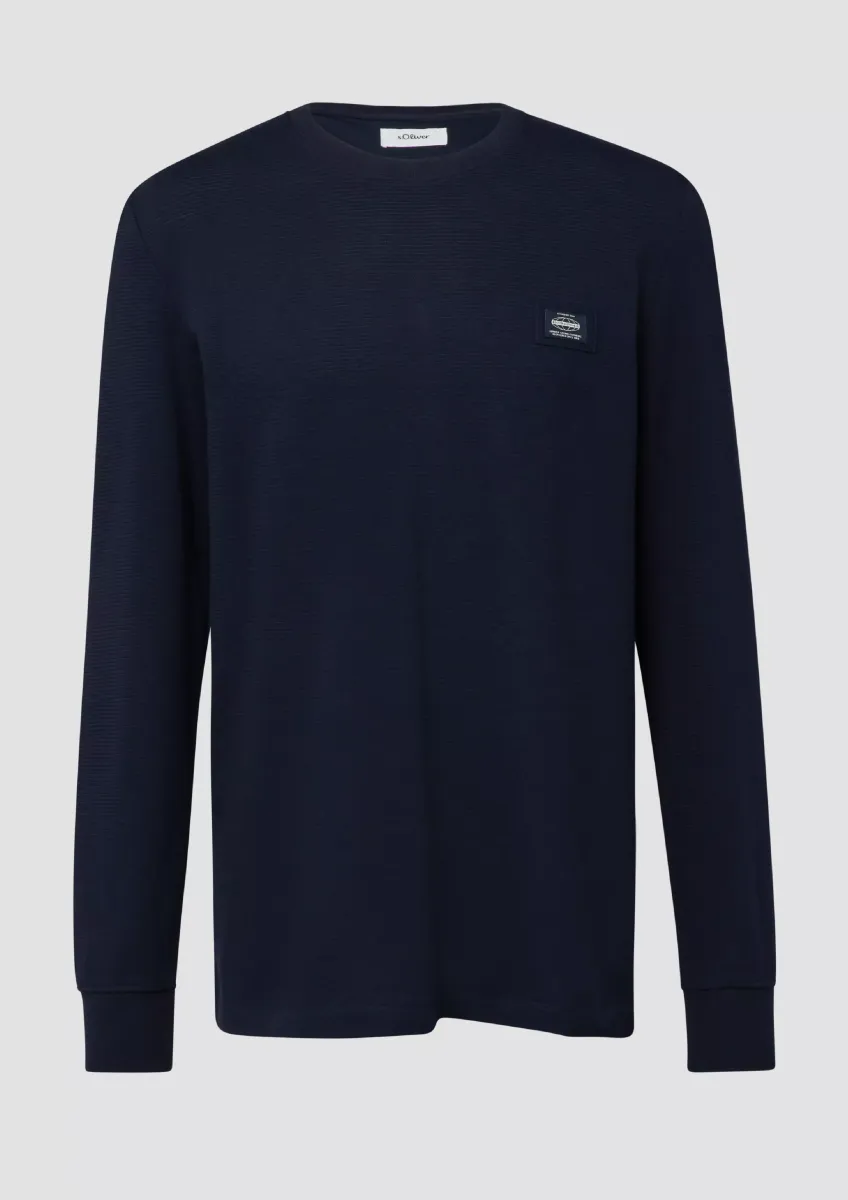 Strukturiertes Longsleeve mit Ärmelbündchen