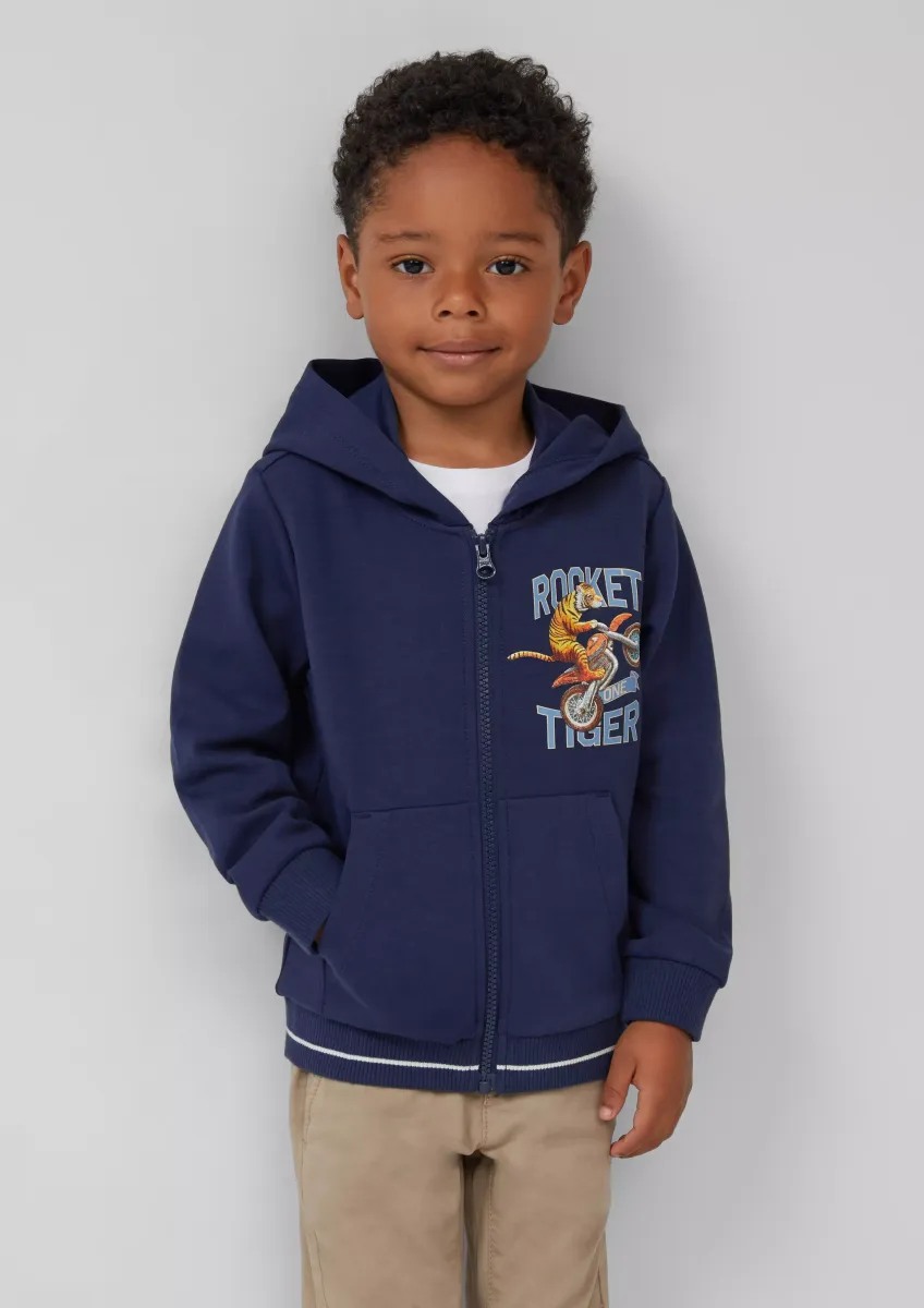 Sweatjacke aus Interlockjersey mit Frontprint