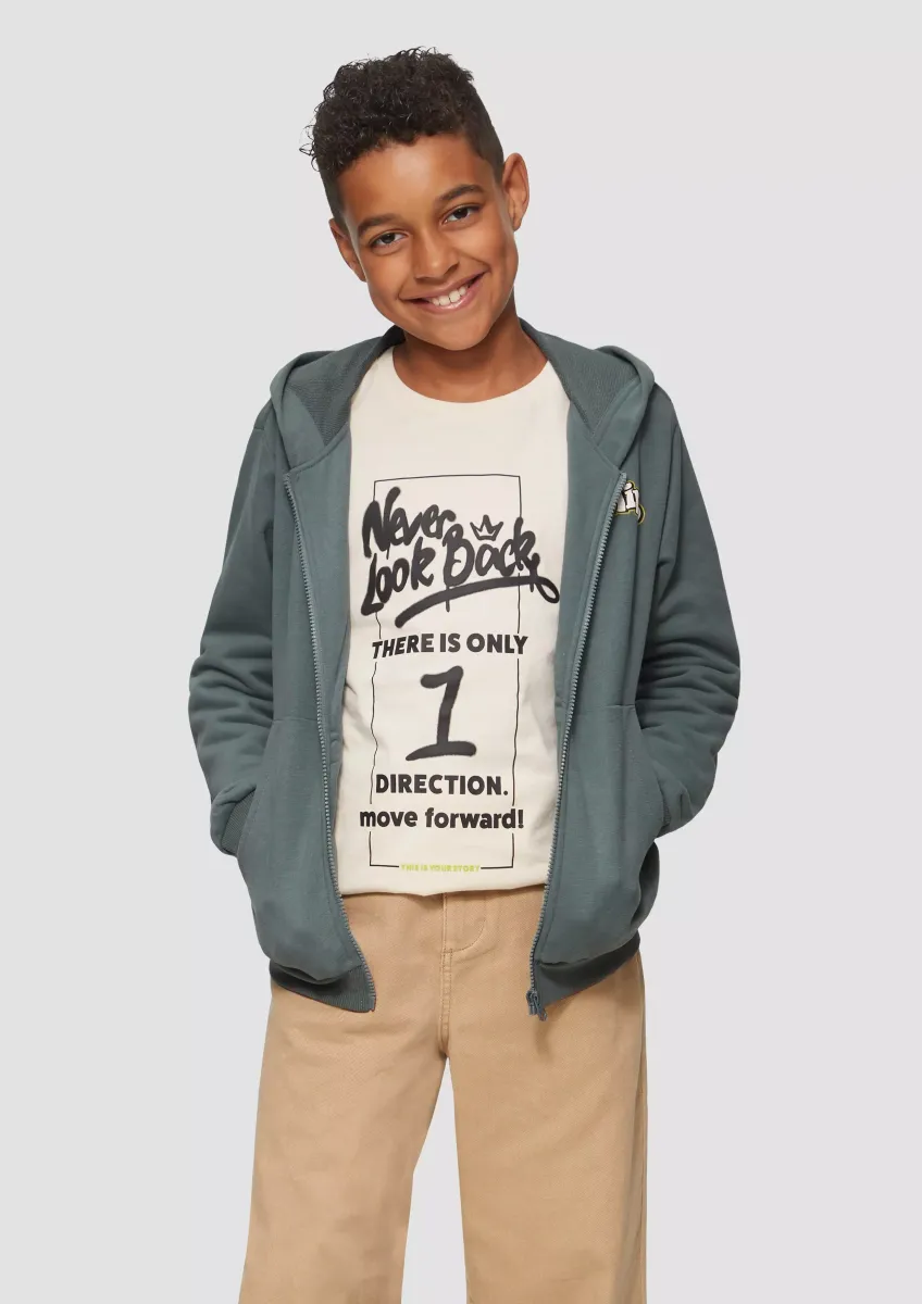 Sweatjacke mit Print-Detail