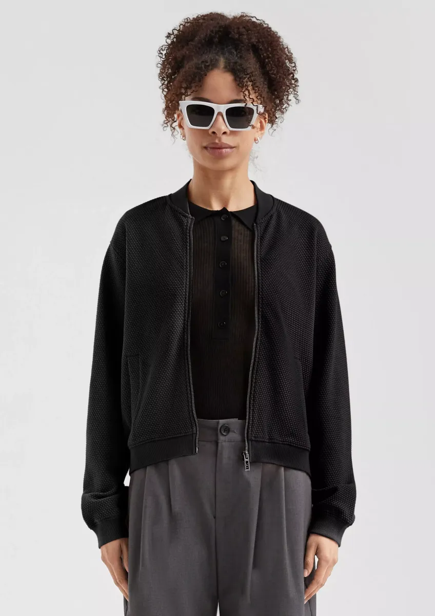 Sweatshirt im Blousonstyle mit Strukturmuster