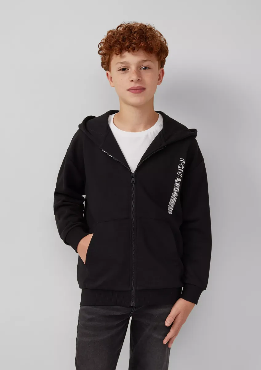 Sweatshirt-Jacke mit Front- und Rückenprint
