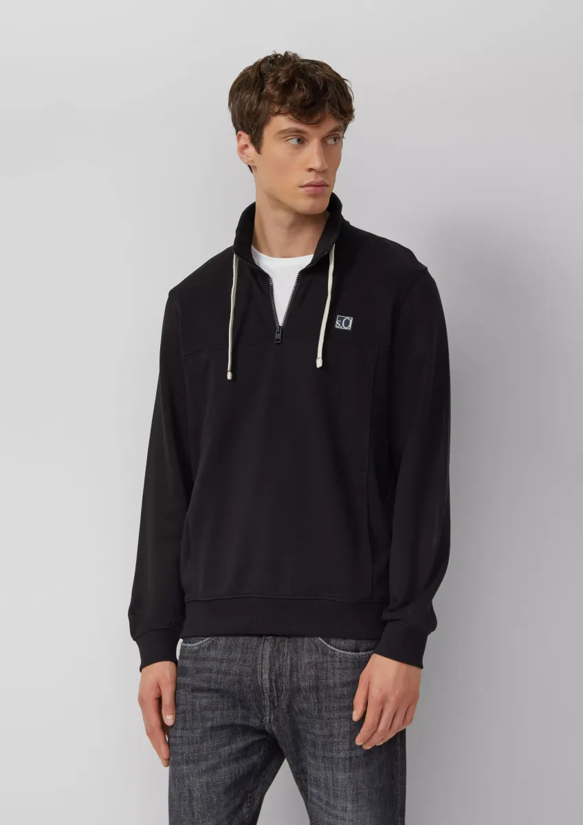 Sweatshirt mit Eingrifftaschen und Label-Patch
