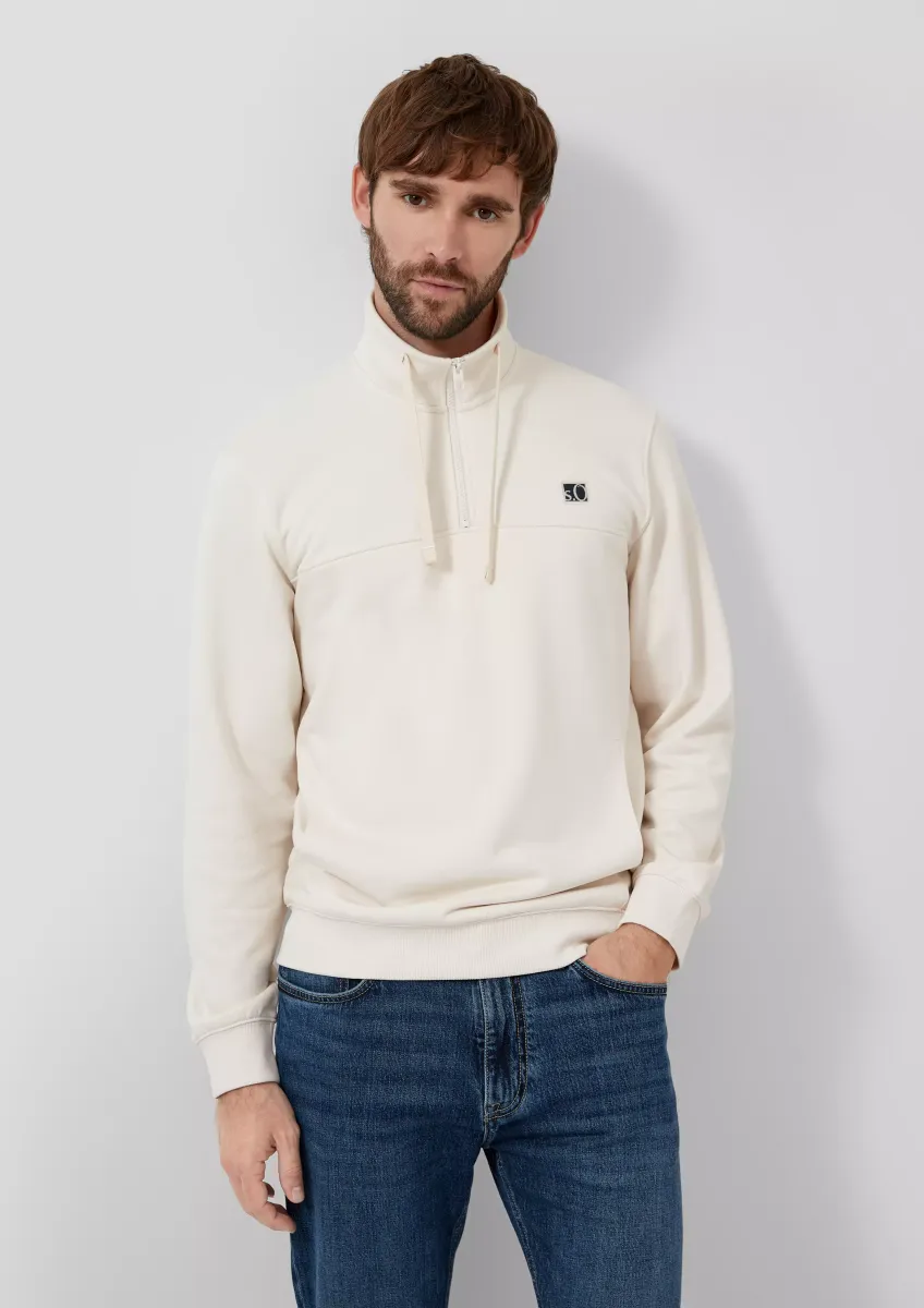 Sweatshirt mit Eingrifftaschen und Label-Patch