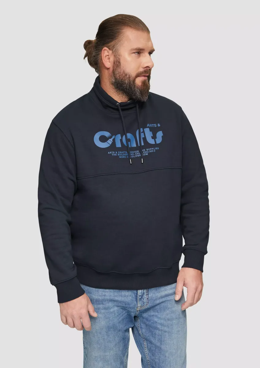 Sweatshirt mit Frontprint und Snood-Kragen