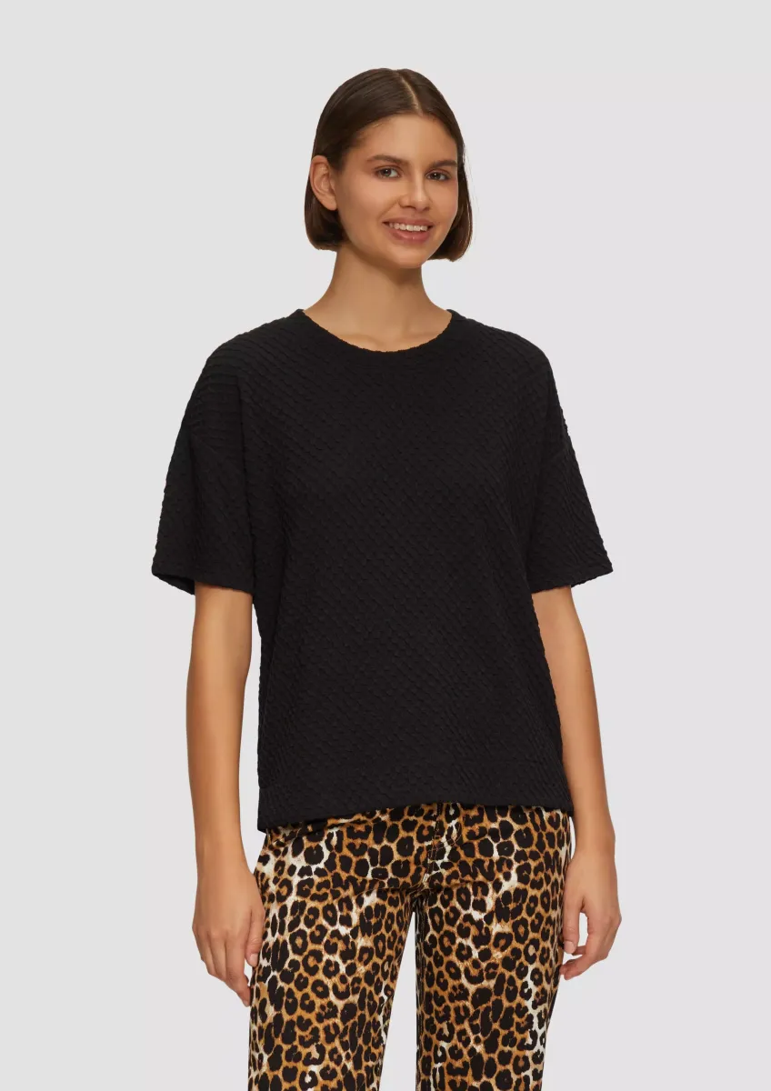 Sweatshirt mit Rundhalsausschnitt und strukturierter Oberfläche