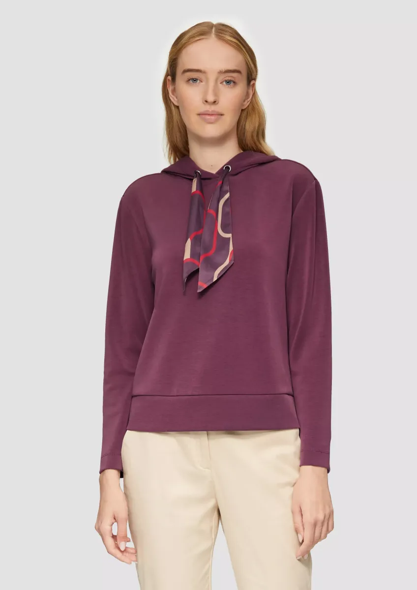 Sweatshirt mit Satinfutter in der Kapuze