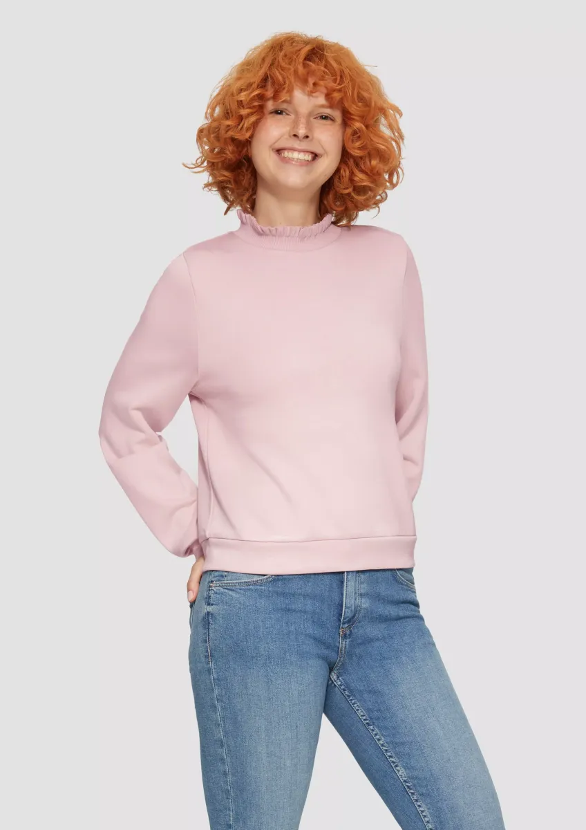 Sweatshirt mit Strickkragen aus Viskosemix