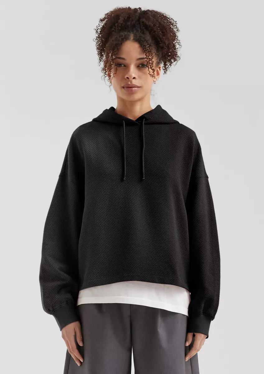 Sweatshirt mit Strukturmuster und Kapuze