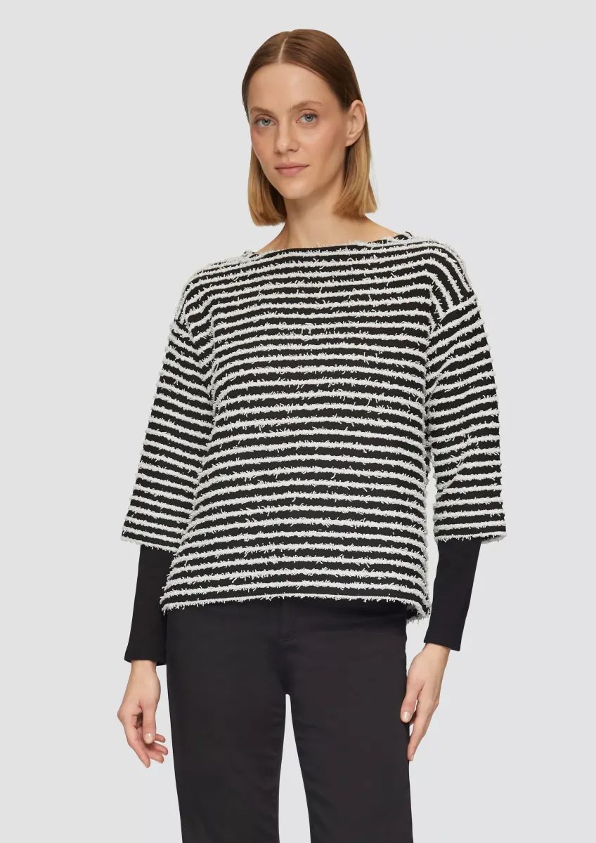 Sweatshirt mit Strukturstreifen